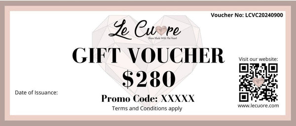 Le Cuore Shoes $280 Gift Voucher